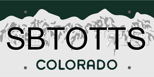 SBTOTTS Colorado License Plate