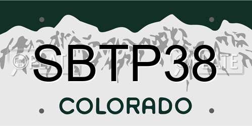 SBTP38 Colorado License Plate