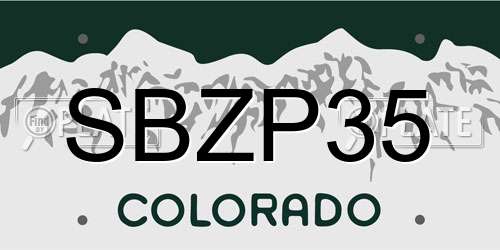 SBZP35 Colorado License Plate