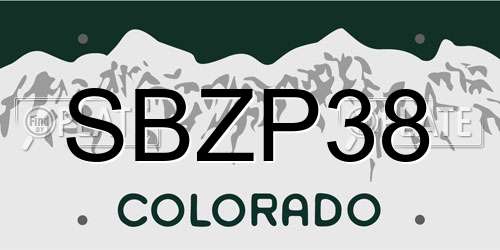 SBZP38 Colorado License Plate