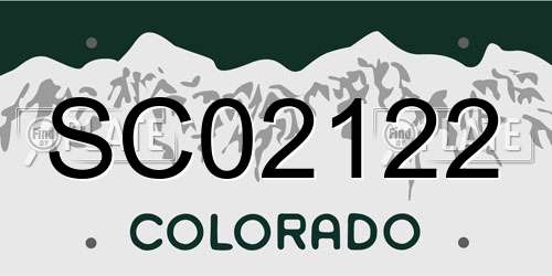SC02122 Colorado License Plate
