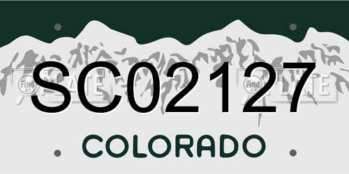 SC02127 Colorado License Plate