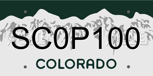 SC0P100 Colorado License Plate