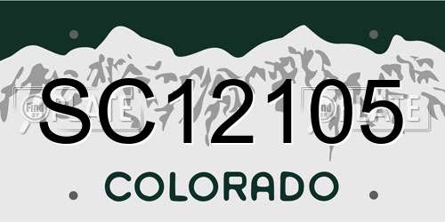 SC12105 Colorado License Plate