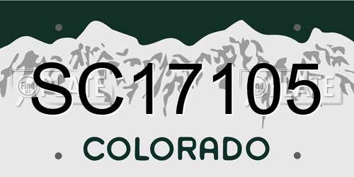 SC17105 Colorado License Plate