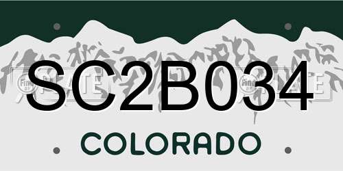 SC2B034 Colorado License Plate
