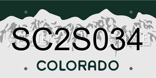 SC2S034 Colorado License Plate