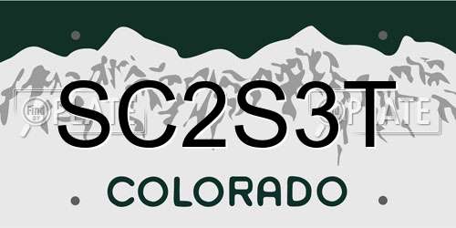 SC2S3T Colorado License Plate