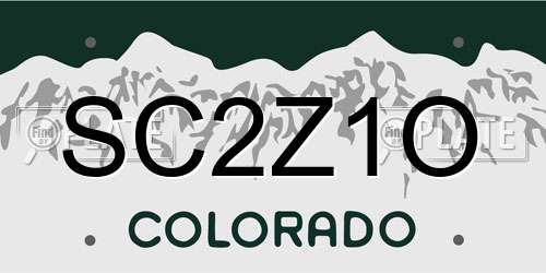 SC2Z1O Colorado License Plate