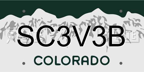 SC3V3B Colorado License Plate