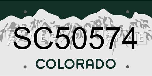 SC50574 Colorado License Plate