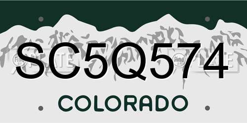 SC5Q574 Colorado License Plate