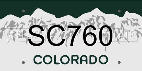 SC760 Colorado License Plate