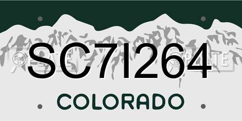 SC7I264 Colorado License Plate
