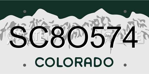SC8O574 Colorado License Plate