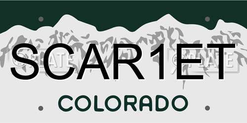 SCAR1ET Colorado License Plate