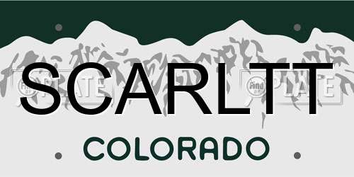 SCARLTT Colorado License Plate
