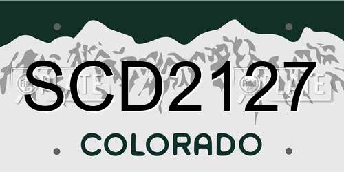 SCD2127 Colorado License Plate