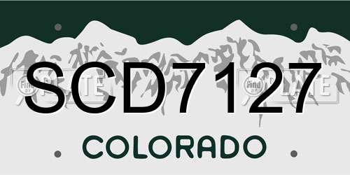 SCD7127 Colorado License Plate