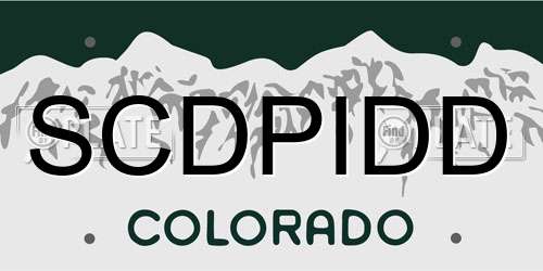 SCDPIDD Colorado License Plate