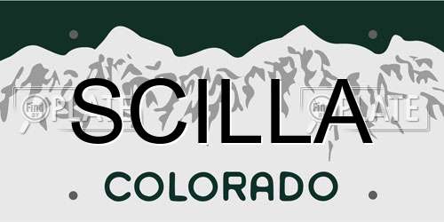 SCILLA Colorado License Plate