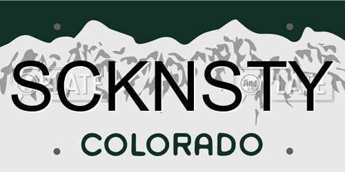 SCKNSTY Colorado License Plate
