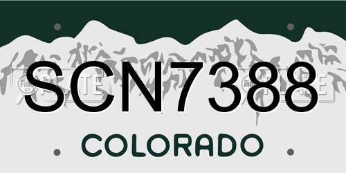 SCN7388 Colorado License Plate