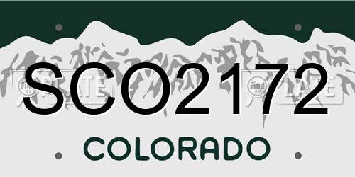 SCO2172 Colorado License Plate