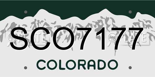 SCO7177 Colorado License Plate