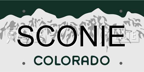 SCONIE Colorado License Plate