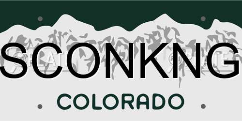 SCONKNG Colorado License Plate