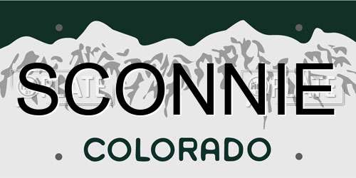 SCONNIE Colorado License Plate
