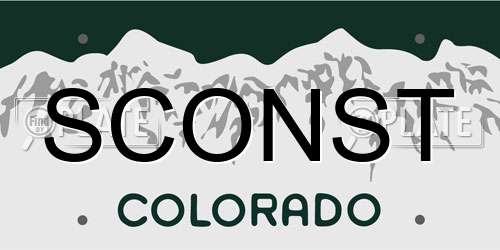 SCONST Colorado License Plate