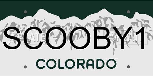 SCOOBY1 Colorado License Plate