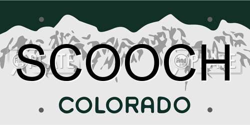 SCOOCH Colorado License Plate