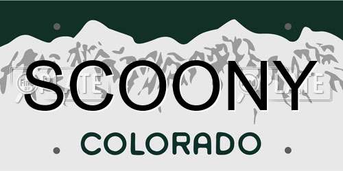 SCOONY Colorado License Plate