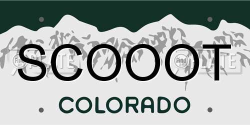 SCOOOT Colorado License Plate
