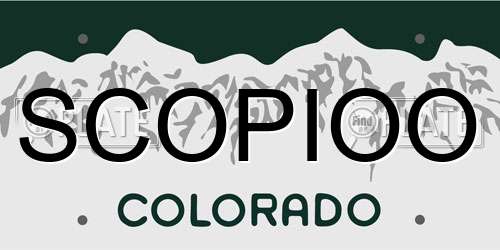 SCOPIOO Colorado License Plate