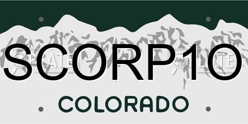SCORP1O Colorado License Plate