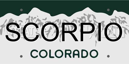 SCORPIO Colorado License Plate