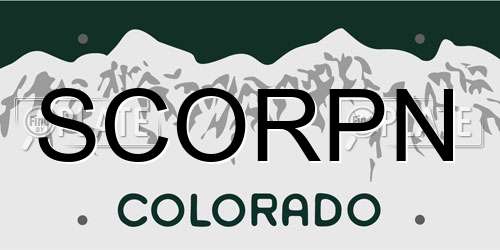 SCORPN Colorado License Plate