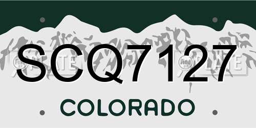 SCQ7127 Colorado License Plate