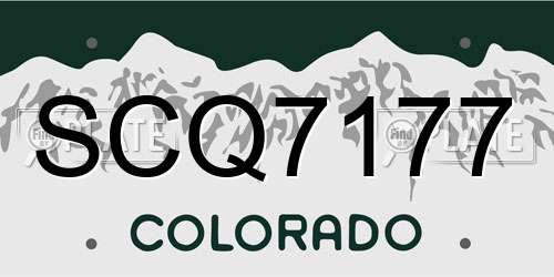 SCQ7177 Colorado License Plate