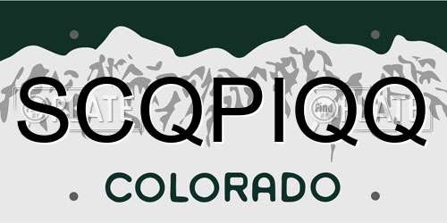 SCQPIQQ Colorado License Plate