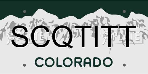 SCQTITT Colorado License Plate