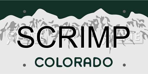 SCRIMP Colorado License Plate