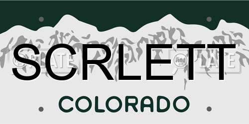 SCRLETT Colorado License Plate