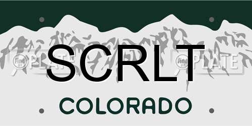 SCRLT Colorado License Plate