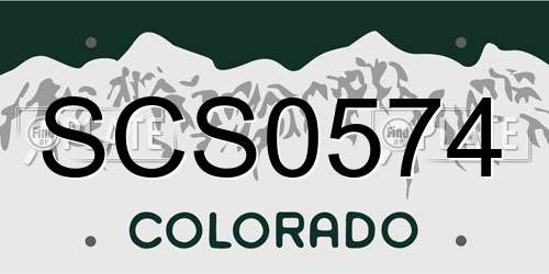 SCS0574 Colorado License Plate