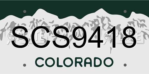 SCS9418 Colorado License Plate